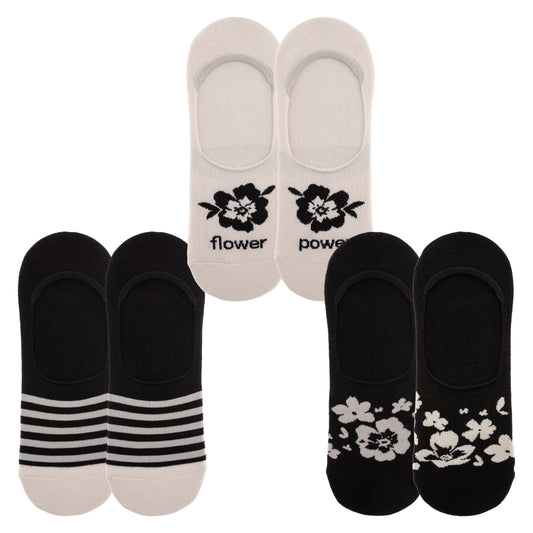 Ink Floral No Show Socks
