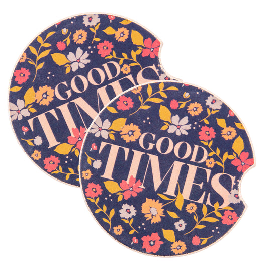Navy Floral Car Coasters