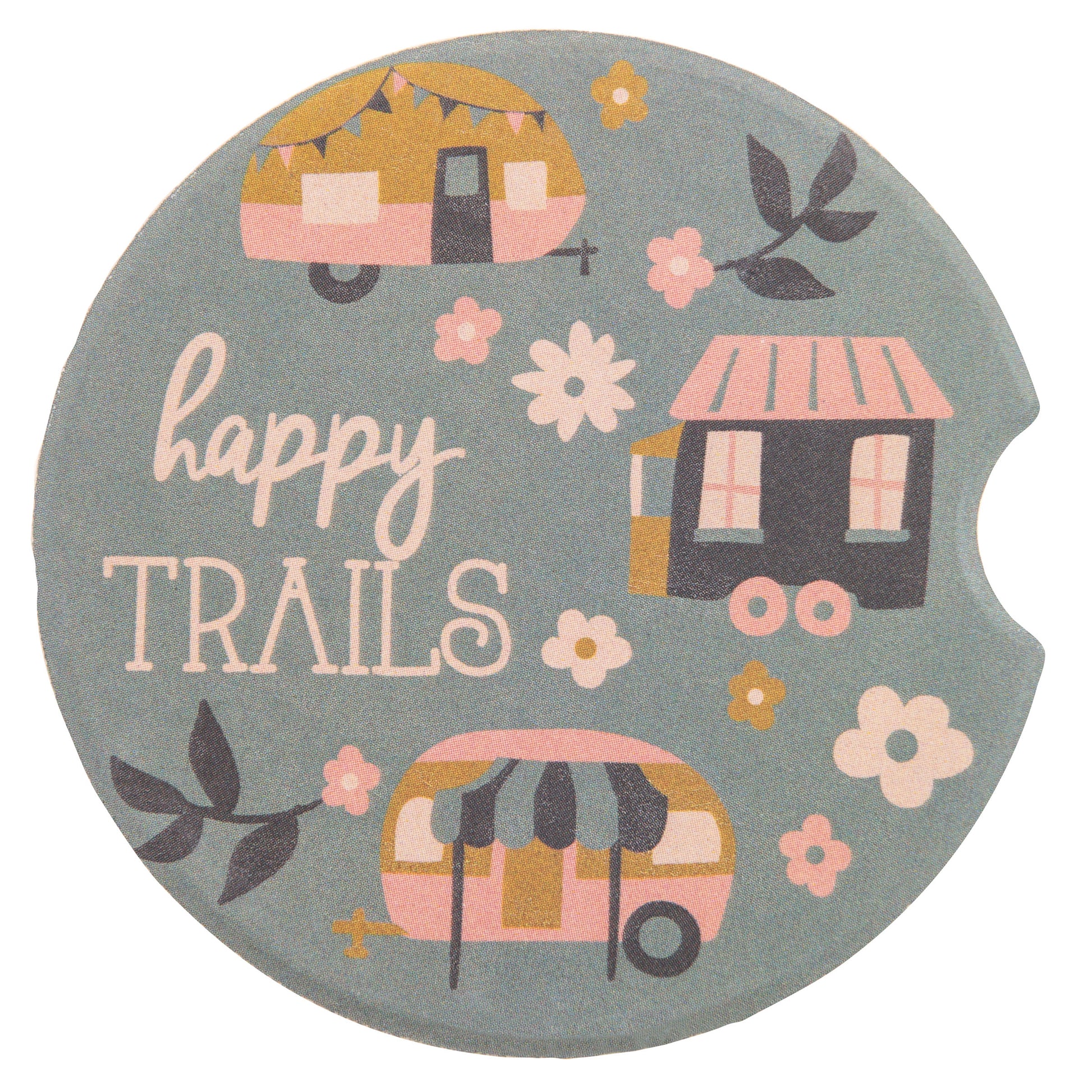 Camper Car Coasters happy trails coaster view. 
