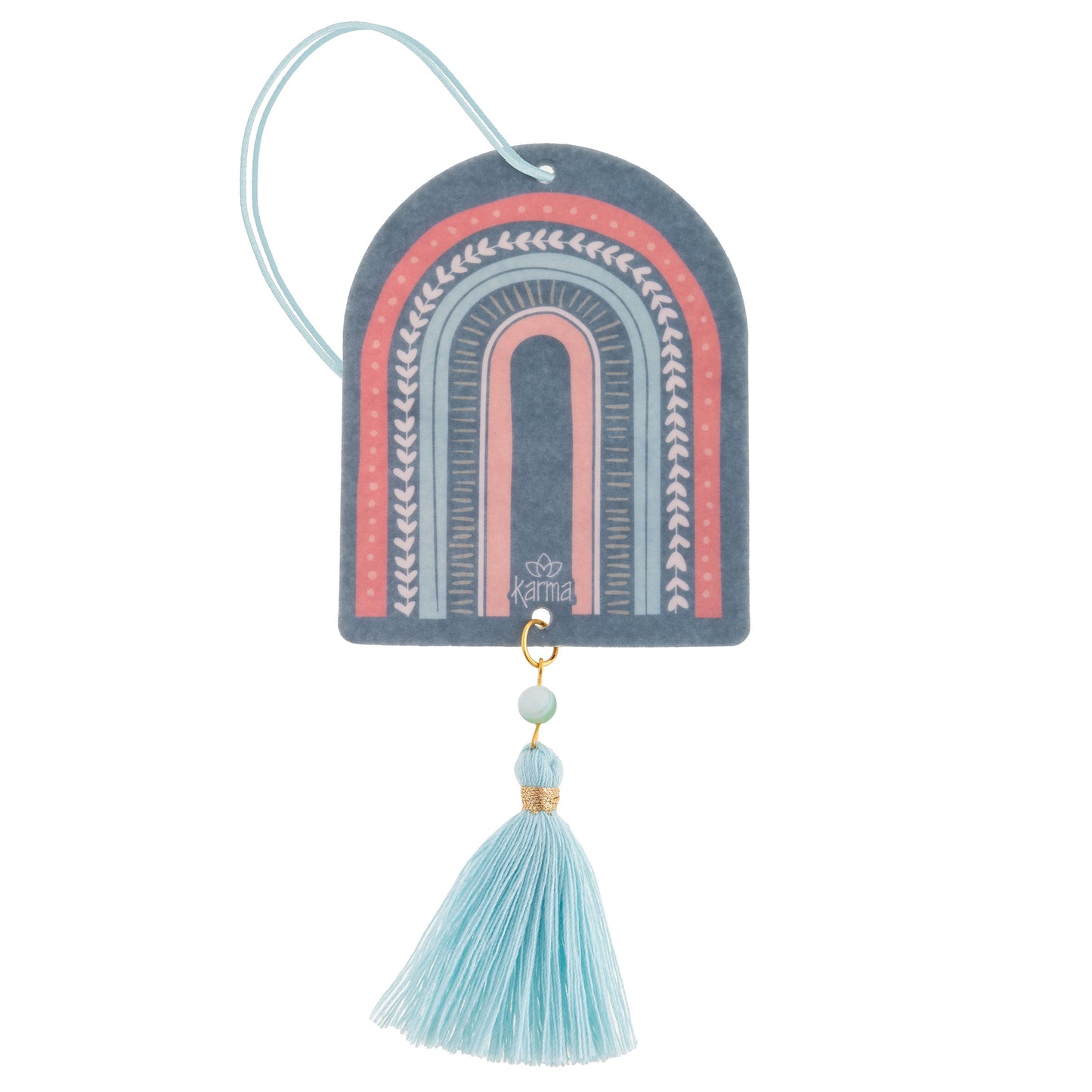 Keep Smiling Shaped Air Freshener back view. 