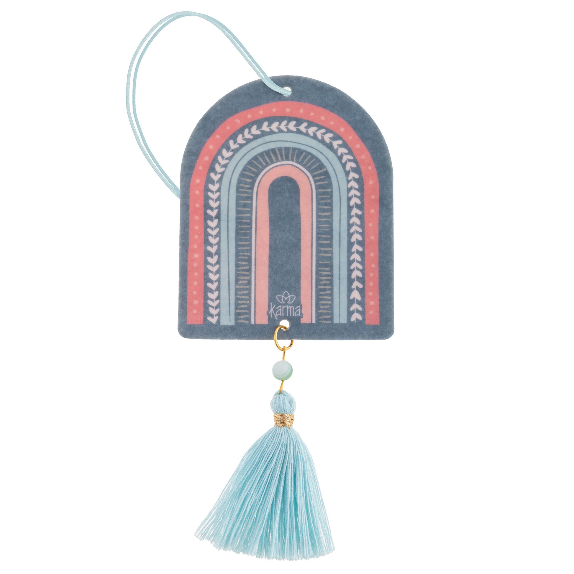 Keep Smiling Shaped Air Freshener back view. 