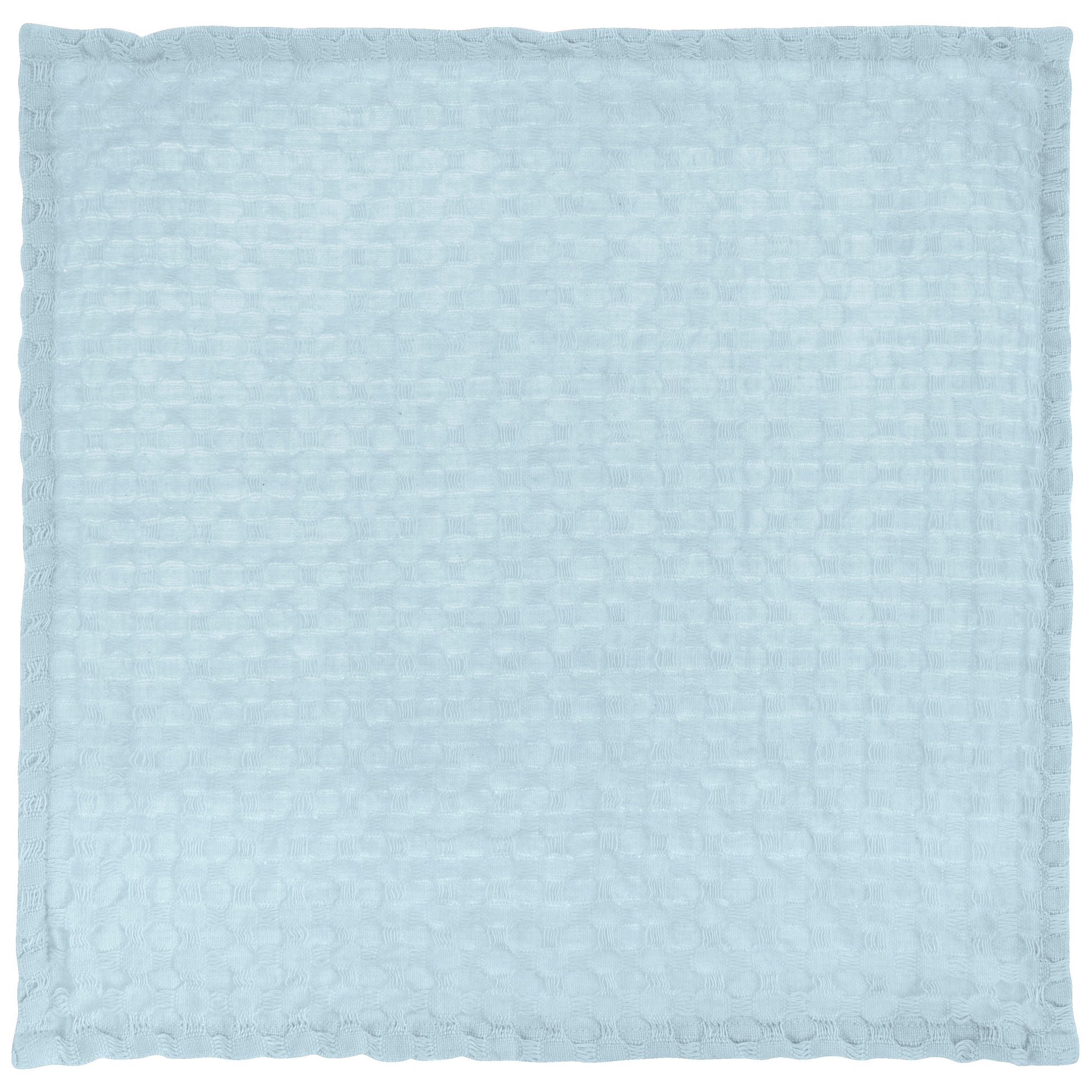 Simple Waffle Weave Dishcloth Set With Canvas Holder pale blue dishcloth view. 