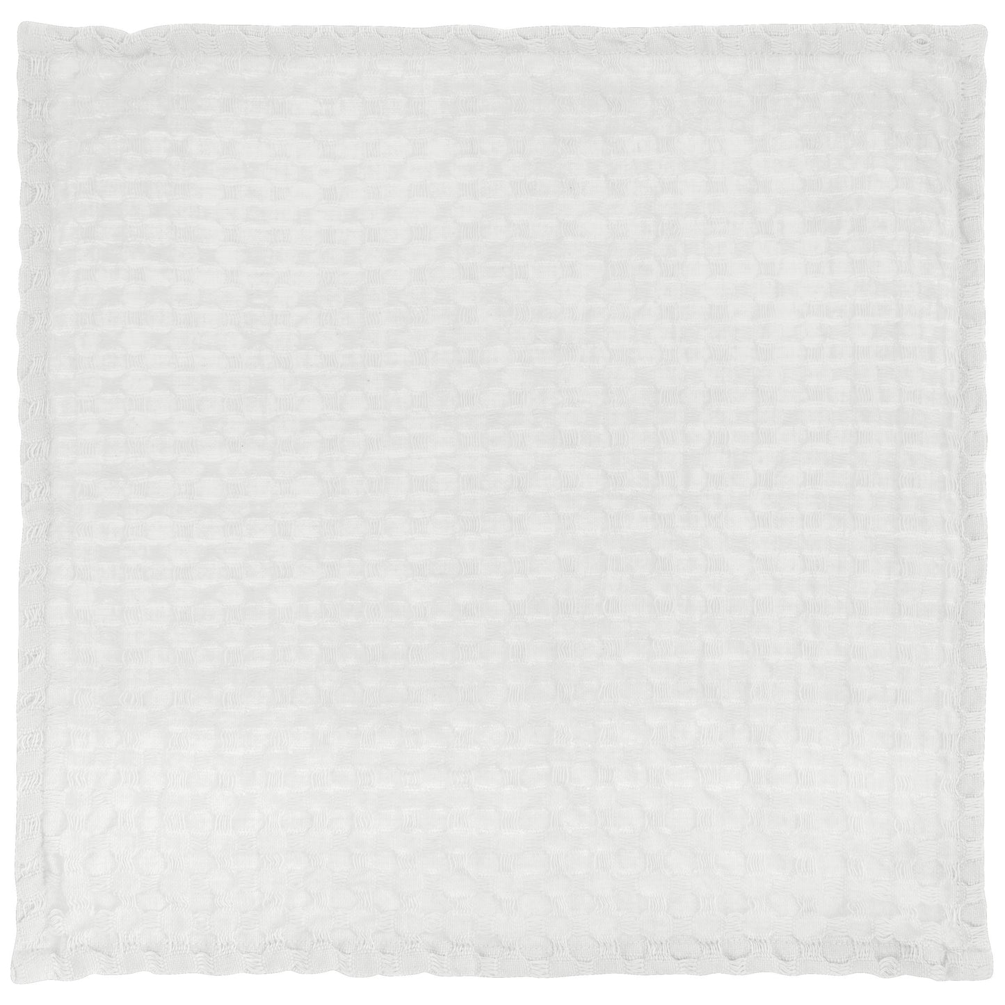 Happy Everything Waffle Weave Dishcloth Set With Canvas Holder white dishcloth view. 