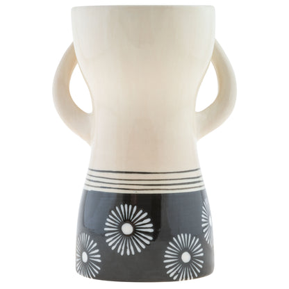 Ink Floral Reyna Busty Lady Vases back view. 