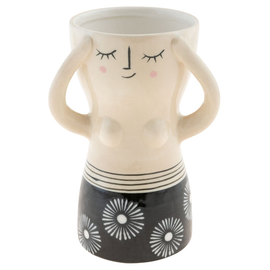 Ink Floral Reyna Busty Lady Vases