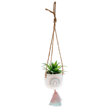 Choose Happy Hanging Succulent Pot hanging view. 