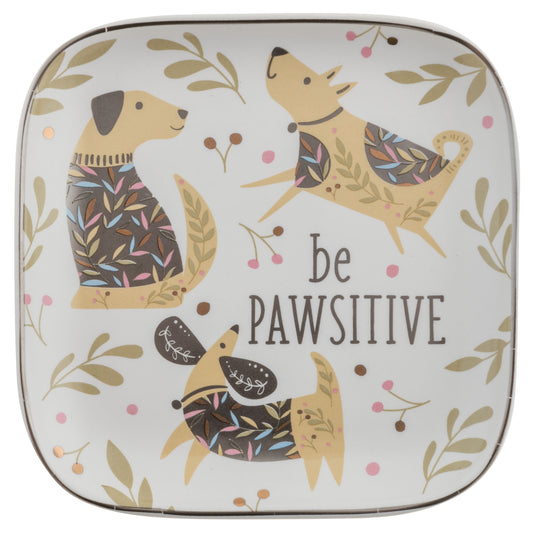 Dog Large Flora Square Trinket Tray
