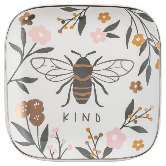 Bee Large Flora Square Trinket Tray