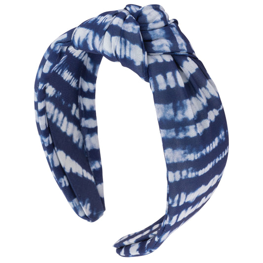 Blue Shibori Knot Headband