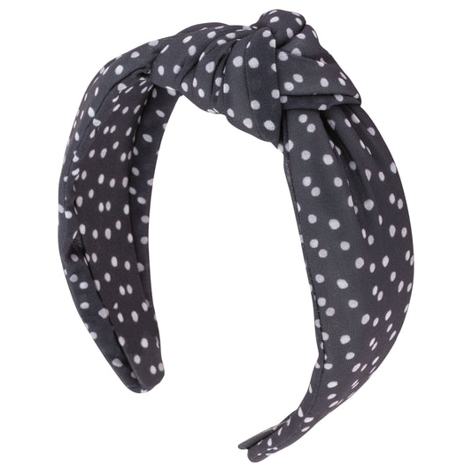 White Dots Knot Headband