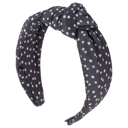White Dots Knot Headband
