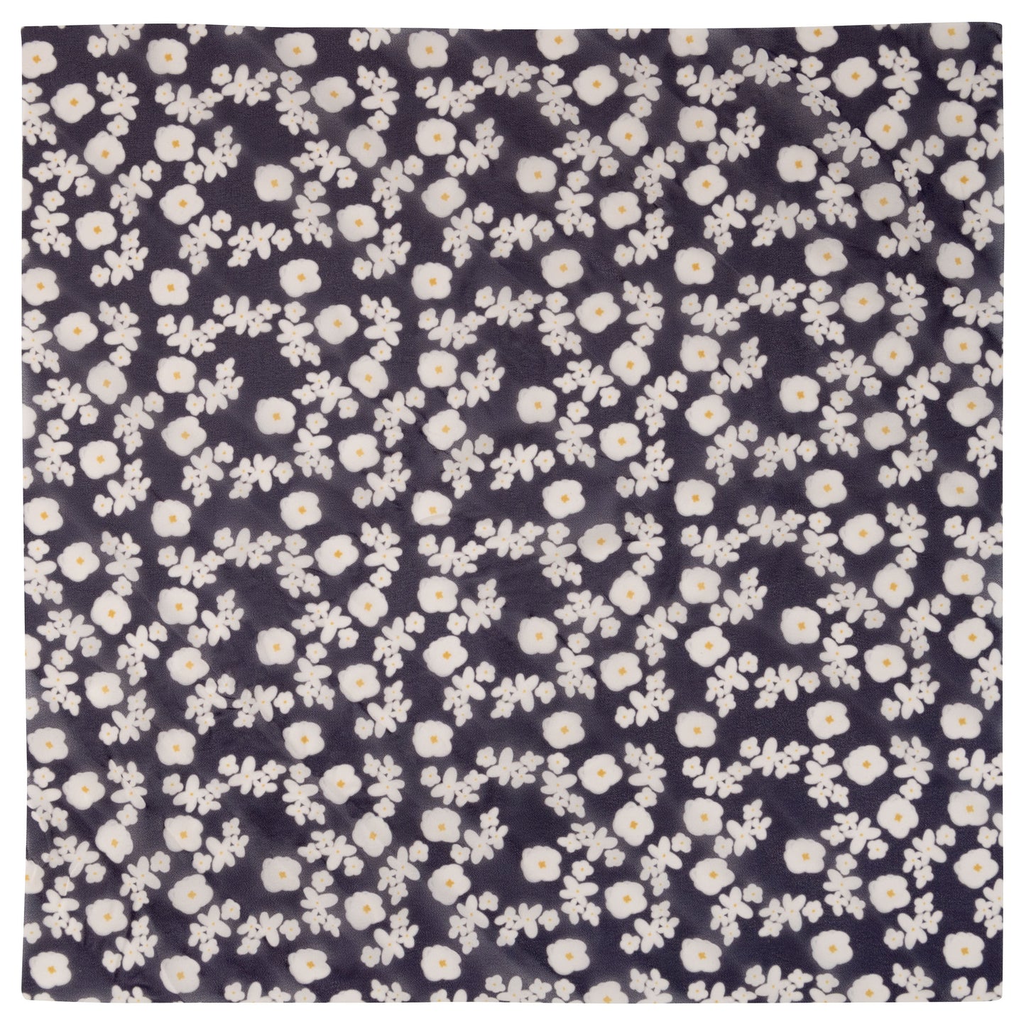White Floral Hair Scarves, unfolded scarf view. 