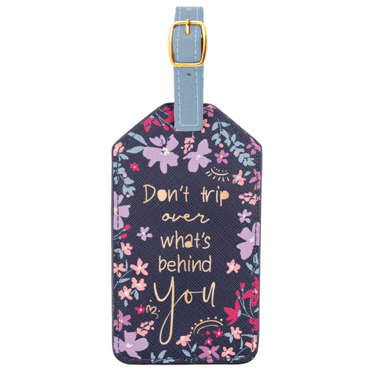 Navy Floral Luggage Tags