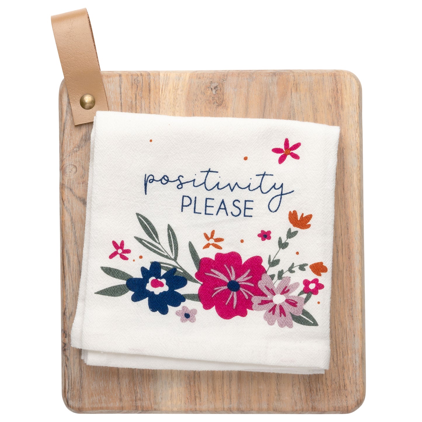 Positivity Please Flora Tea Towel With Cutting Board