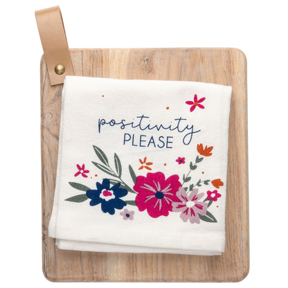 Positivity Please Flora Tea Towel With Cutting Board