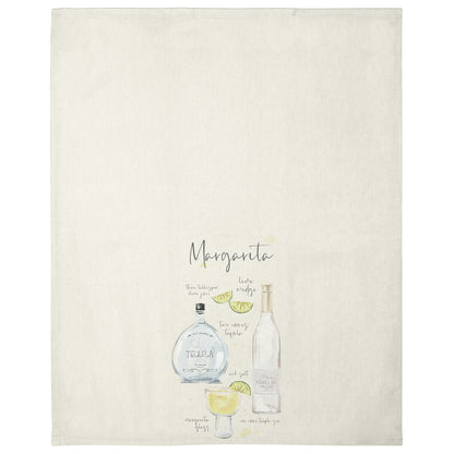 Margarita Speakeasy Linen Tea Towel unfolded view. 