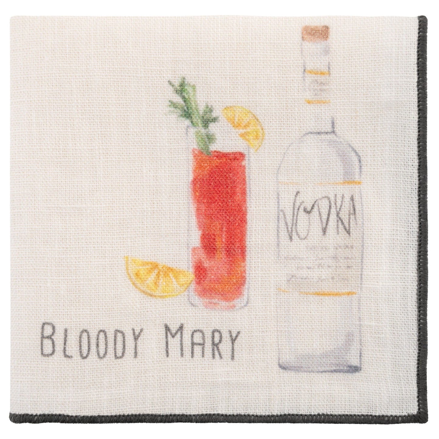 Speakeasy Linen Cocktail Napkins bloody mary napkin view. 