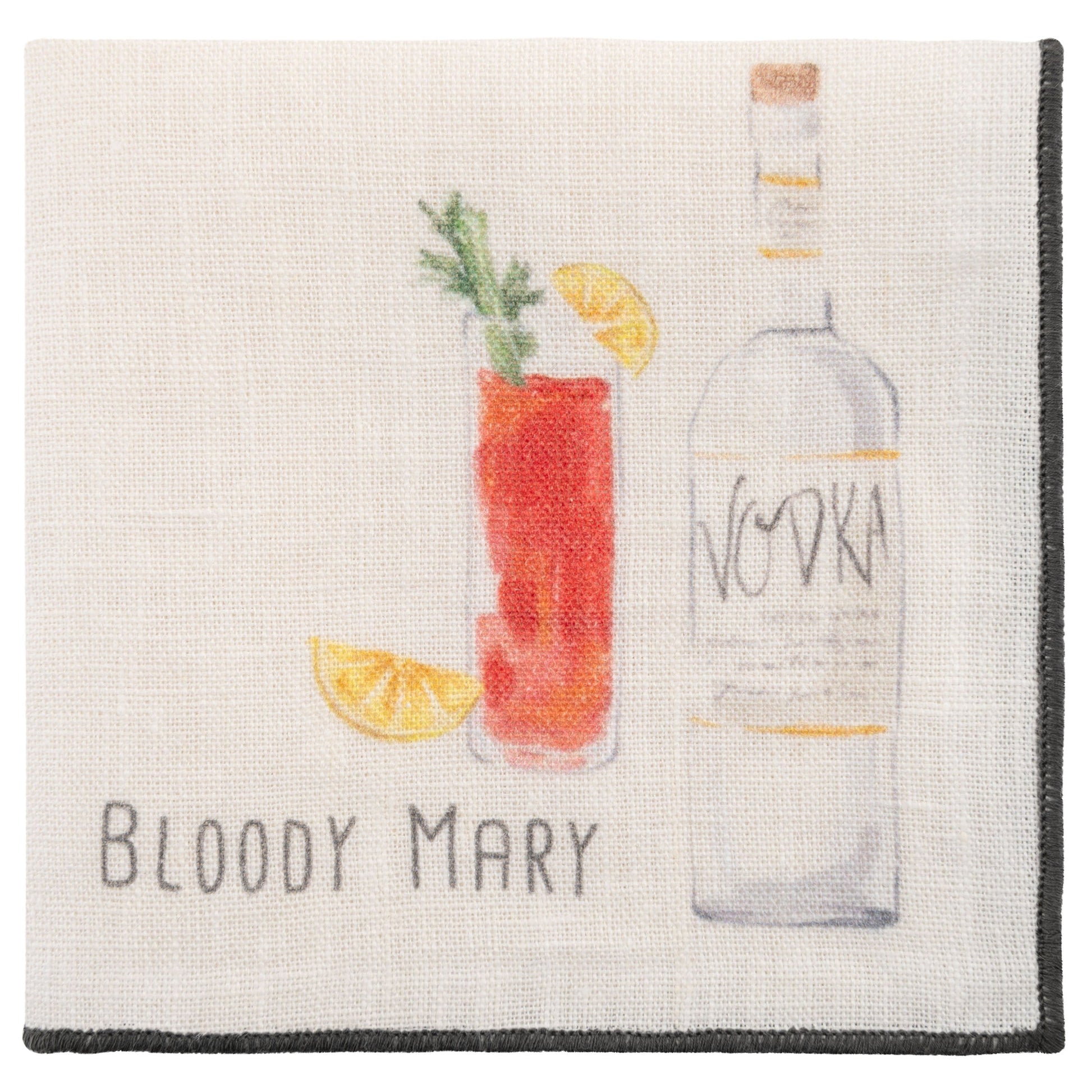 Speakeasy Linen Cocktail Napkins bloody mary napkin view. 