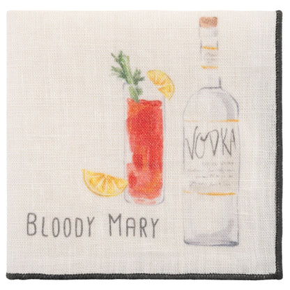 Speakeasy Linen Cocktail Napkins bloody mary napkin view. 