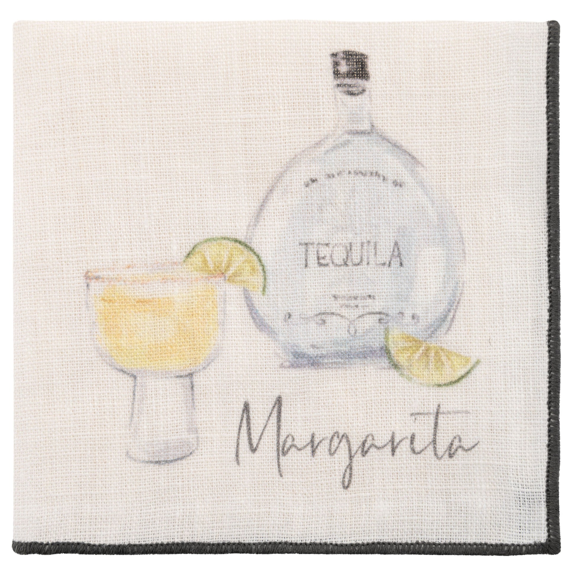 Speakeasy Linen Cocktail Napkins tequila napkin view. 