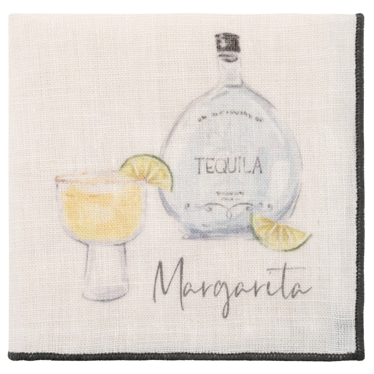 Speakeasy Linen Cocktail Napkins tequila napkin view. 