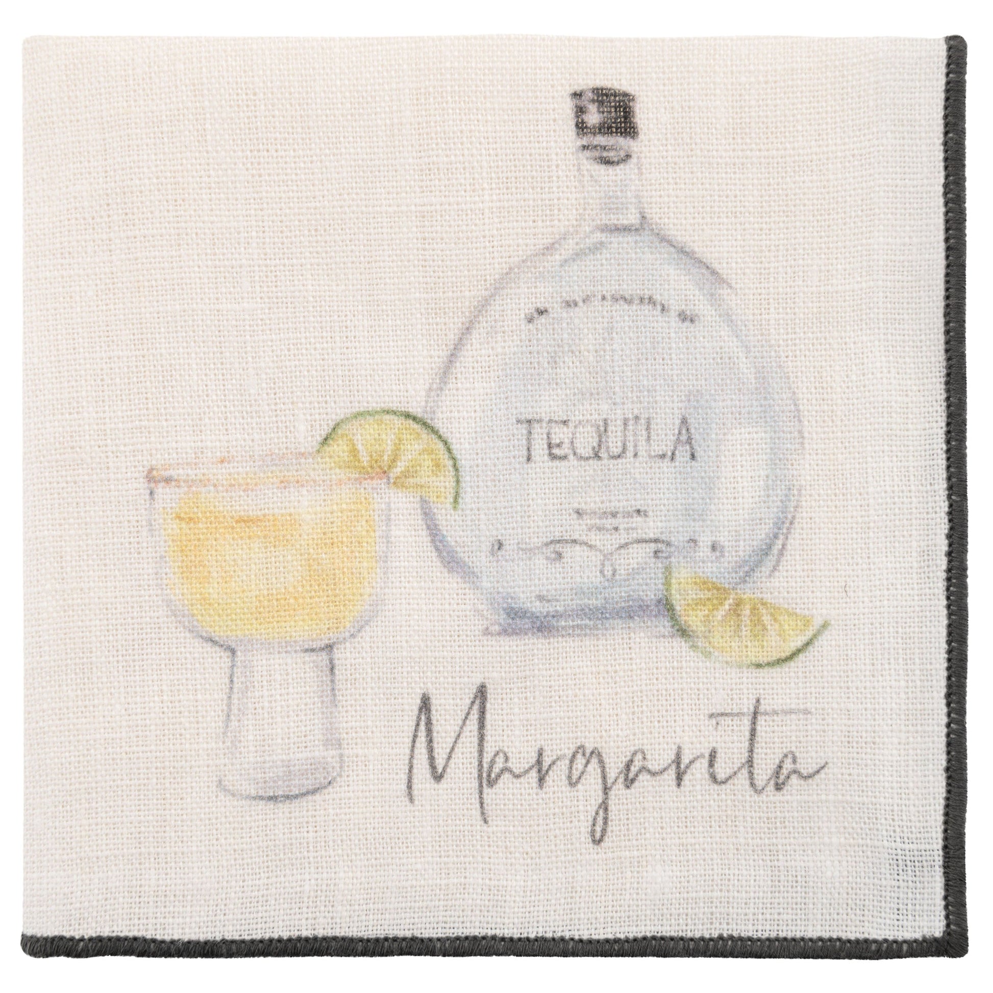 Speakeasy Linen Cocktail Napkins tequila napkin view. 