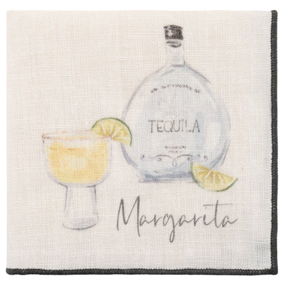 Speakeasy Linen Cocktail Napkins tequila napkin view. 