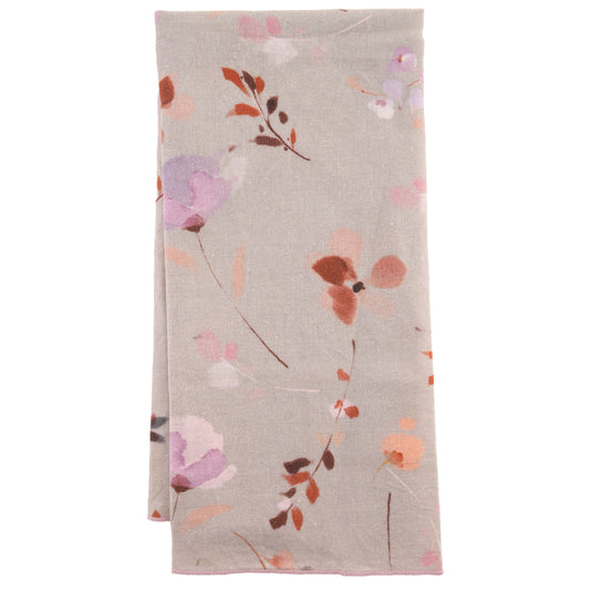 Lilac Floral Linen Blend Tea Towel