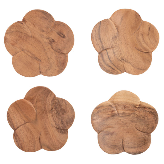 Flower Coasters set of four view. 