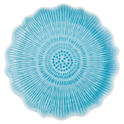 Turquoise Flower Medium Shaped Trinket Tray