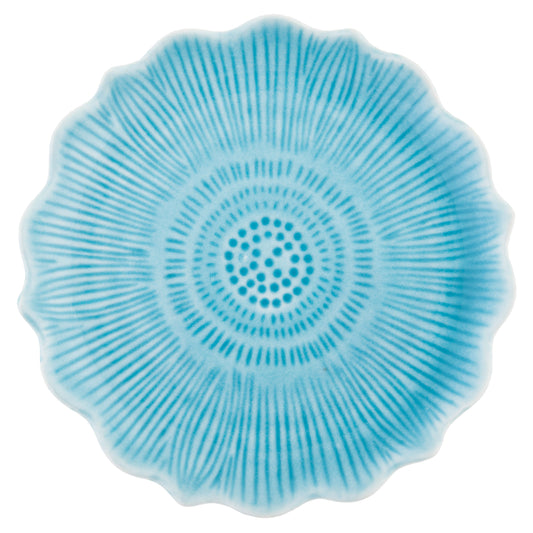 Turquoise Flower Medium Shaped Trinket Tray