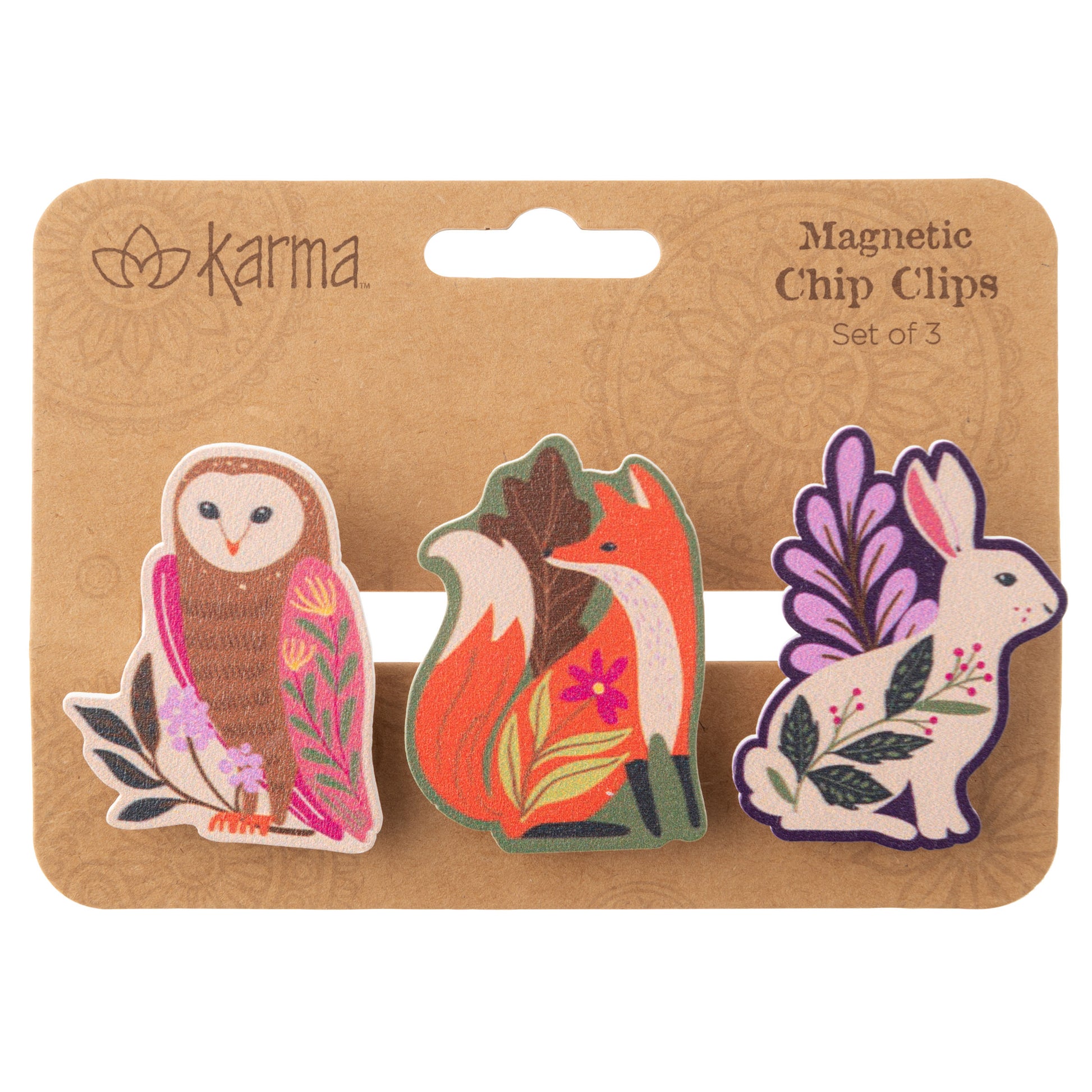 Woodland Animals Shaped Magnetic Chip Clips packaging view