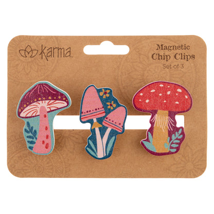 Mushroom Shaped Magnetic Chip Clips packaging view. 