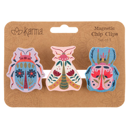 Bugs Shaped Magnetic Chip Clips packaging view. 