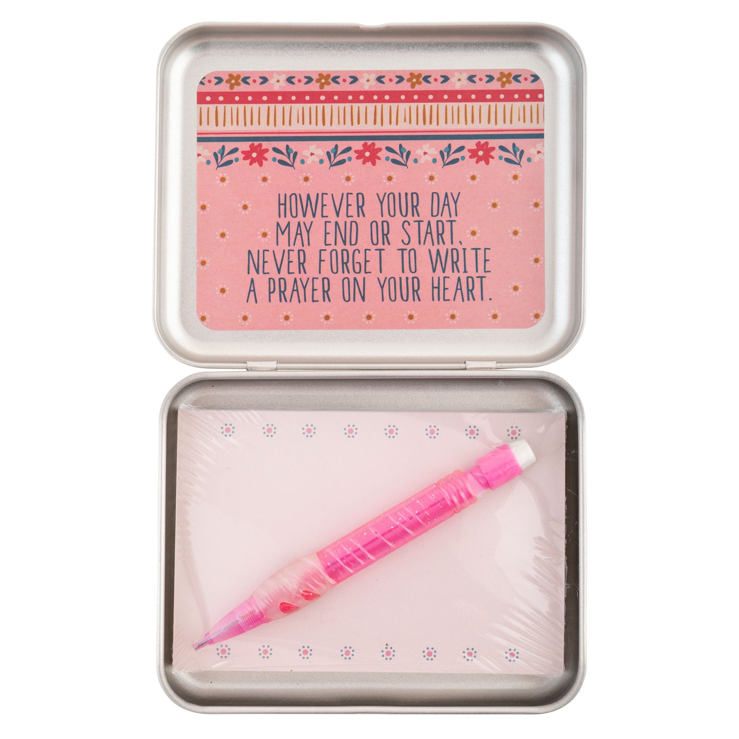 Little Prayer Sentiment Box open view. 