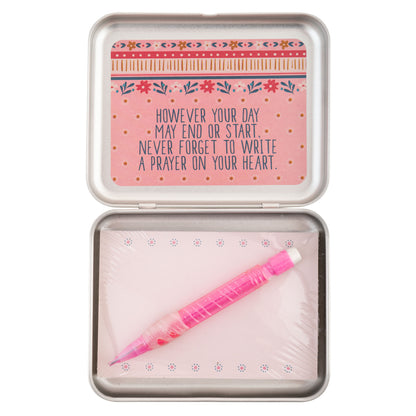 Little Prayer Sentiment Box open view. 