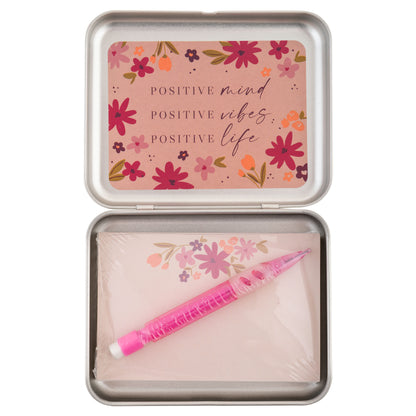 Be Grateful Sentiment Box open view. 