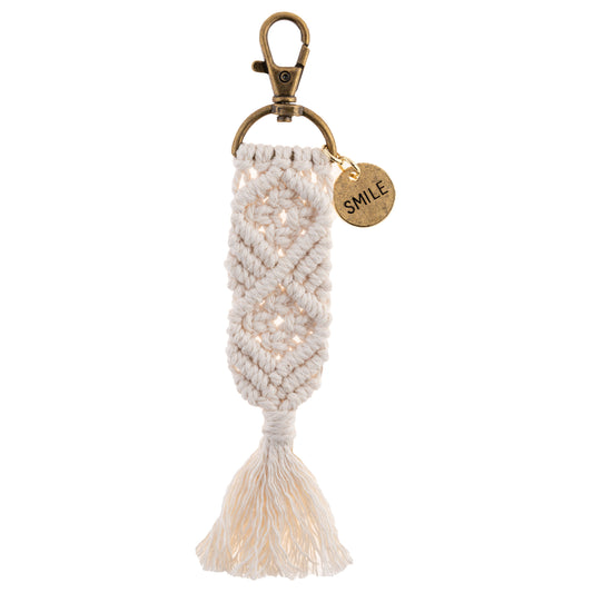 Smile Macrame Keychain