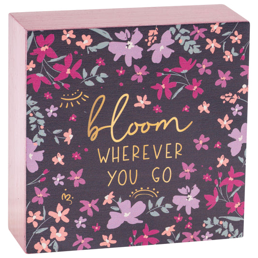 Bloom Wood Block Sign