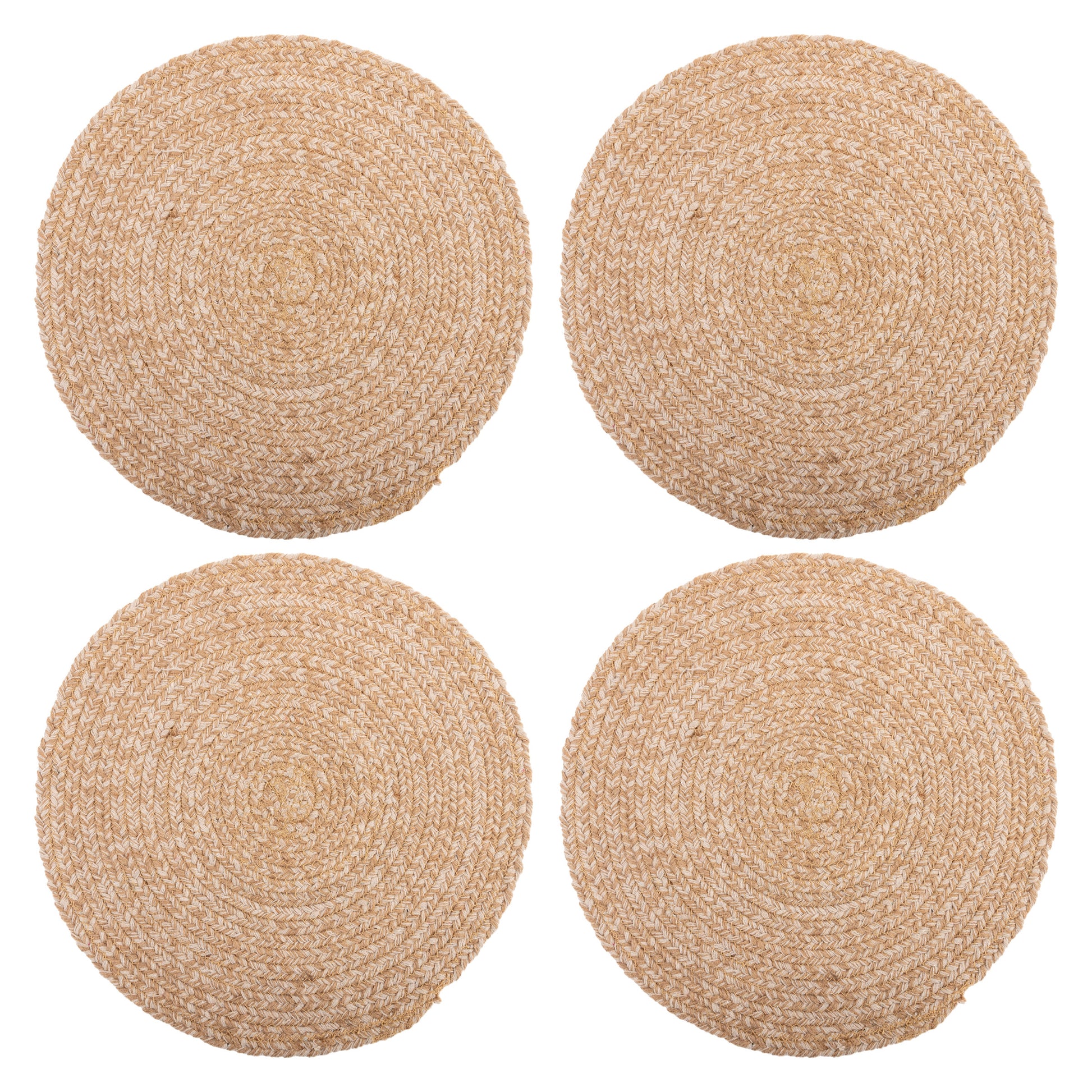 Marina Round Woven Chargers set of four view. 
