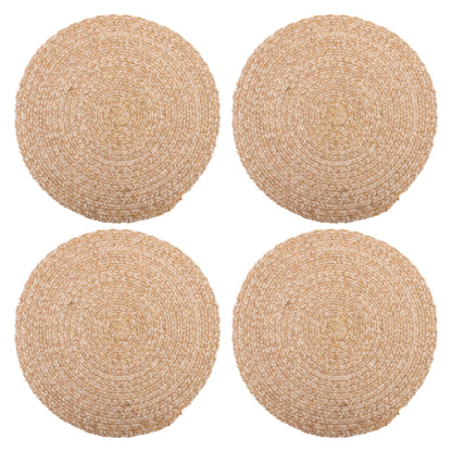 Marina Round Woven Chargers set of four view. 