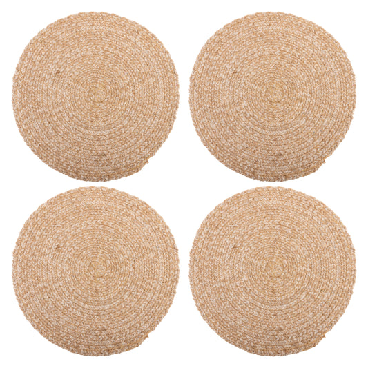Marina Round Woven Chargers set of four view. 