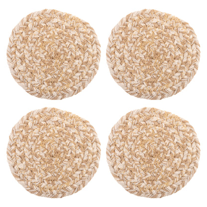 Marina Round Woven Coasters set of four view. 