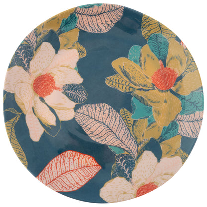Seaside Floral Melamine Salad Plates individual view. 