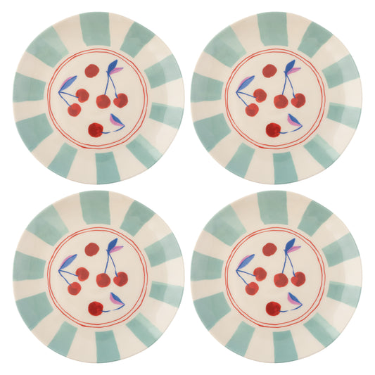 Cherries Melamine Salad Plates