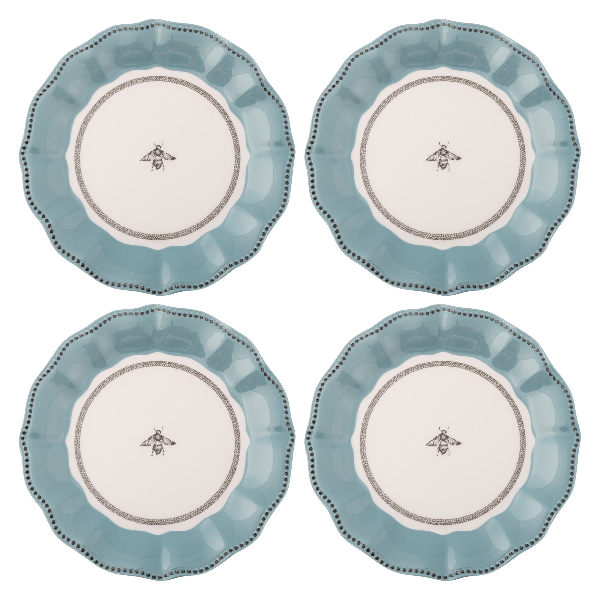 Bee Melamine Salad Plates set of four view. 