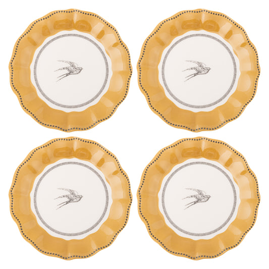 Bird Melamine Salad Plates set of four view. 
