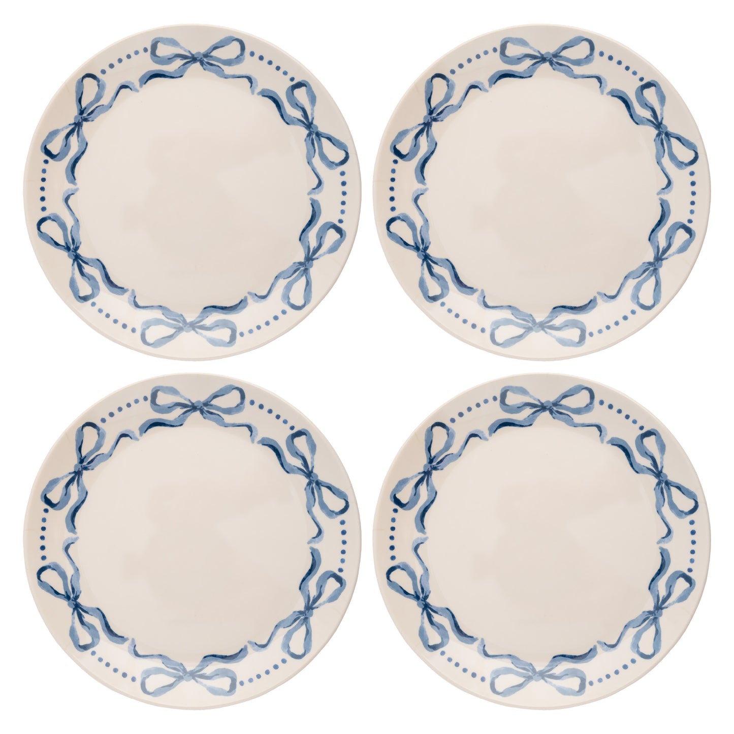 Blue Bows Melamine Salad Plates