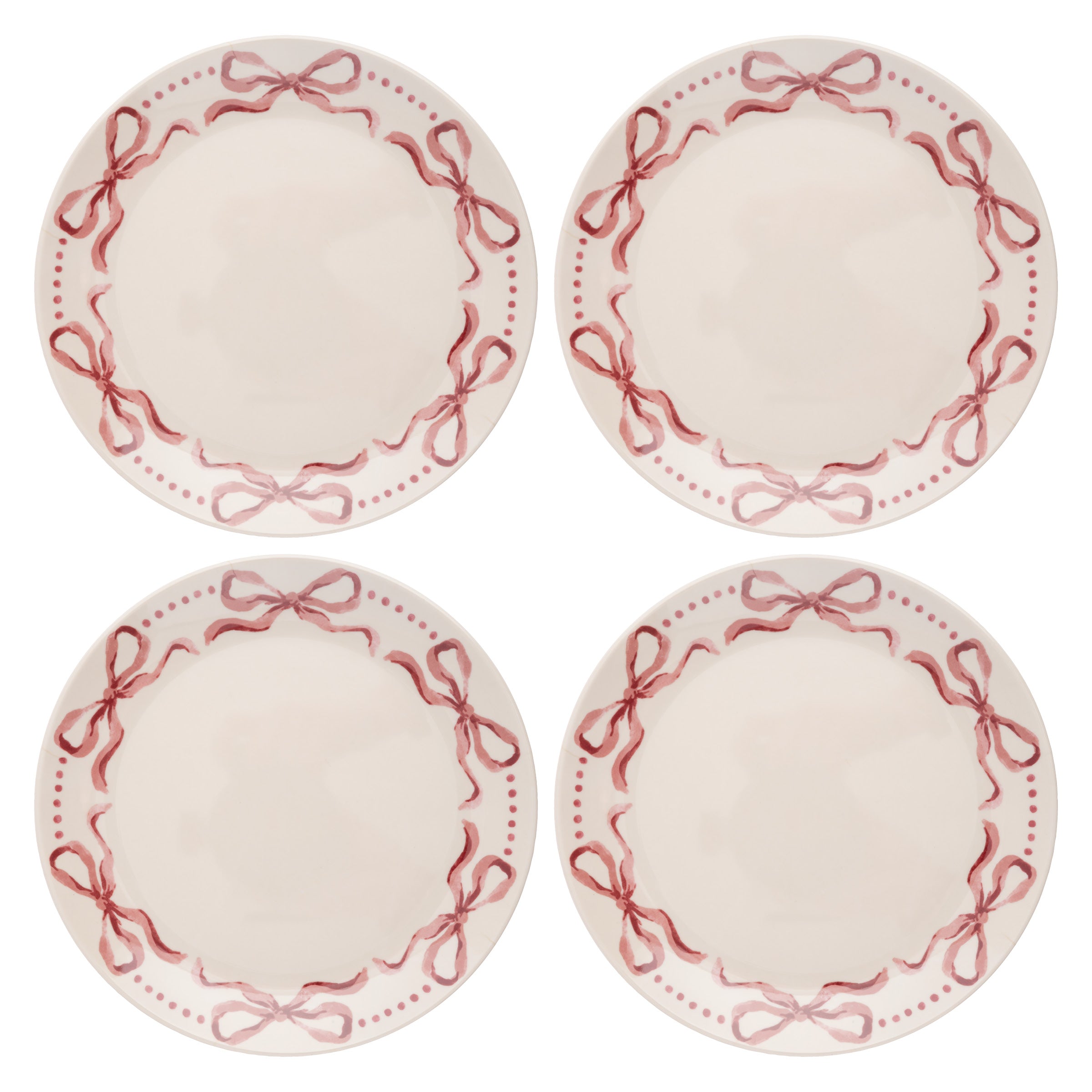 karma gifts Pink Bows Melamine Salad Plates Clearance | Home & Garden