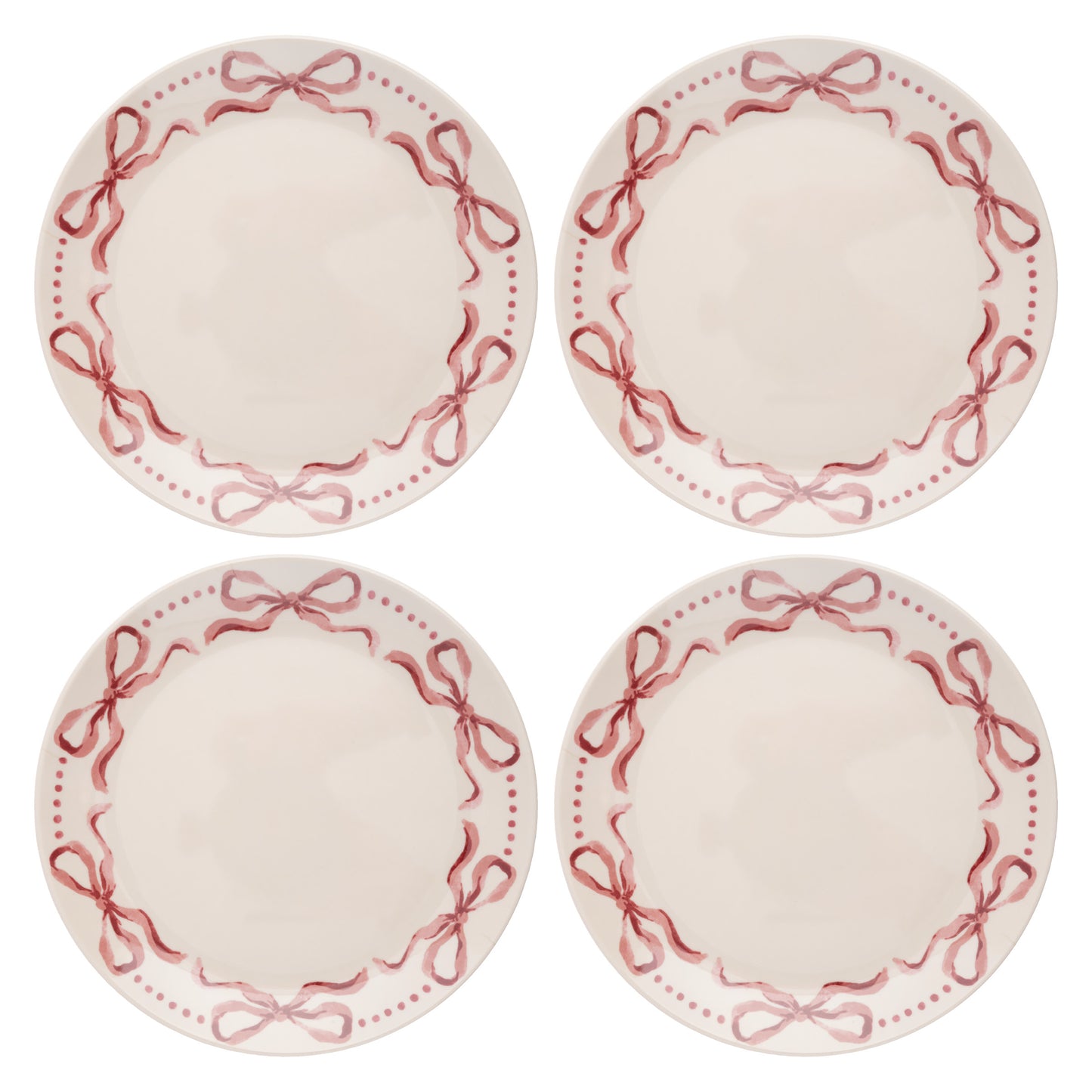 Pink Bows Melamine Salad Plates